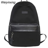 Weiyinxing Men Female Nylon Book Bag Fashion Male Women College Backpack New Boy Girl School Bag Lady Laptop Travel Student Backpack Trendy
