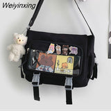 Weiyinxing Nylon Crossbody Bags for Women Solid Color Tote Shoulder Bag Large Capacity Youth Fashion Handbag Messenger Schoolbag