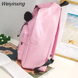 Weiyinxing For Women Girl Men 2023 Designer Simple Pink Korean Fashion Cheap Back To School Black Small Canvas Stitch Schoolbag