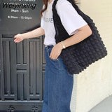 Weiyinxing New Cloud Bubble Flower Women's Shoulder Bag New Tank Top Bag Female Student Simple Handbag Canvas Bag Women's