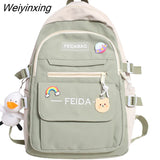 Weiyinxing Laptop Female Book Bag Fashion Cute Women Backpack School Ladies Cool Harajuku Bag Girl Nylon Kawaii Backpack Waterproof