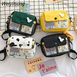 Weiyinxing Student Crossbody Bags for Women 2023 Japanese Cartoon Print Small Shoulder Bag Cute Fashion Kawaii Messenger Bag Phone