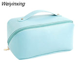 Weiyinxing Large Travel Cosmetic Bag For Women Leather Make Up Organizer Toiletry Kit Bags Female Makeup Accessories Pouch Case Storage