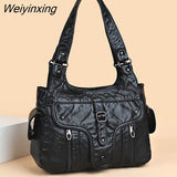 Weiyinxing New Women Leather Luxury Handbags Soft Large Capacity Casual Tote Bags High Quality Female Leather Shoulder Bags Female Sac