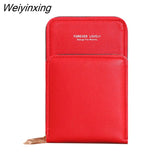 Weiyinxing Mini Phone Bag Luxury Hand Bags for Womens PU Leather Crossbody Bags Vertical Zipper Wallet Small Shoulder Bag