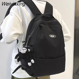 Weiyinxing Women School Backpack Men Black Nylon Bagpack  Female Anti Theft Rucksack Casual Lady Travel Backpacks Korean Back Pack Mochil