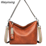 Weiyinxing PU Leather Shoulder Bags For Women 2023 Chain High Capacity Handbags Travel Luxury Hand Bag Female Large Shoulder Bag