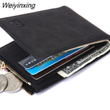 Weiyinxing Zipper Men Wallets Leather Wallet Money Bag Credit Card Holder Dollar Bill Wallet Clutch Purse for Boy Use Short Wallets