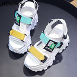 Weiyinxing Platform Sandals Women 2023 Summer High Heels Sexy Open-toed Chunky Sandals Wedge Shoes Ladies Beach Black Sandalia