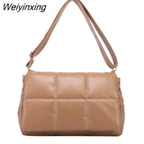 Weiyinxing Padded Women Shoulder Bags Designer Brand Quilted Handbag Luxury Pu Space Cotton Crossbody Bag Large Tote Winter 2023