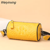 Weiyinxing Cow Leather Handbag for Women 2023 New Weave Wide Straps Female Shoulder Crossbody Bag Genuine Leather Ladies Tote Sac