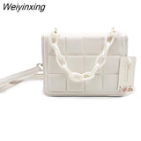 Weiyinxing for Women Bagute Bags Pu Leather Ladies Crossbody Bags Coin Purses Small Plaid Shoulder Bag Female Underarm Hand Bag