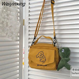 Weiyinxing Women's Messenger Bags Ladies Canvas Printed Cute Envelope Bag Lady Sweet Cartoon Student Shoulder Bag