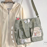 Weiyinxing Canvas Women Handbags Shoulder Bags Nylon Ladies Tote Messenger Bag Oxford Handbag Cross body Bags for Girls Satchels