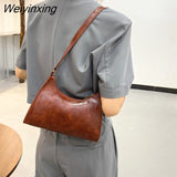 Weiyinxing Exquisite Shopping Bag Retro Casual Women Totes Shoulder Bags Female Leather Solid Color Chain Handbags for Women 2023