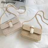 Weiyinxing Woven Straw Shoulder Bag Female Crossbody Messenger Bags for Women 2023 Summer Beach Handbags Purses Travel Shopping Bag