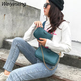 Weiyinxing chains women shoulder bags designer wide strap messenger bags luxury pu leather crossbody bag lady small purse 3 bag set