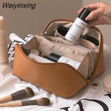 Weiyinxing Large Travel Cosmetic Bag For Women Leather Make Up Organizer Toiletry Kit Bags Female Makeup Accessories Pouch Case Storage
