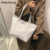 Weiyinxing Luxury Handbags For Women Fashion Stone Tote Shopper Designer Shoulder Bags Large Capacity PU Leather Travel Women's Bag
