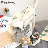 Weiyinxing Multipurpose Backpack Women Large Capacity Handbag Shoulder Bags Student Schoolbag Nylon Messenger Bag Multipurpose Bag