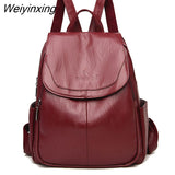 Weiyinxing Designer Backpacks Women Leather Backpacks mochila School Bag for Teenager Girls Travel Backpack Retro Bagpack Sac a Dos