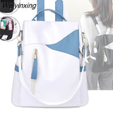 Weiyinxing Ladies Shoulder Bag Girl Purse New 2023 Designer Fashion Women Leather Backpack Soft Touch Multi-Function Small Backpack