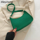 Weiyinxing Exquisite Underarm Shoulder Bags for Women 2023 New PU Leather Armpit Handbags Purse Female Designer Pouch Hobo Bag
