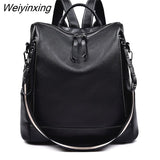 Weiyinxing High Quality Soft Leather Backpack Designer Women Large Capacity Backpack For School Teenagers Girls Fashion Travel Backpack