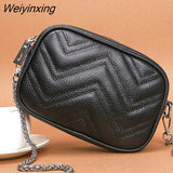 Weiyinxing Messenger Bags Small square bag Genuine Leather Women Handbags Fashion Quality Women Bags Casual Tote Lady Shoulder Bags