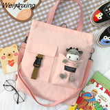 Weiyinxing Cartoon Tote Bag Canvas Handbag Shopping Bag Super Cool Handbags Shoulder Bags for Girl Book Bags Bolsa Feminina Mochila