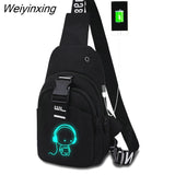 Weiyinxing Chest Fanny Pack For Women Belt Bag Light Reflective Crossbody Shoulder Messenger Bag Side Party Bag For Man Belt Pouch