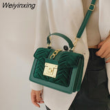 Weiyinxing For Women 2023 Designer Luxury Winter Velvet Top Brand Flap Hand Bag High Quality Women Crossbody Shoulder Bag Satchel