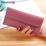 Weiyinxing Women Long Large Capacity Wallets Lady Simple Hasp Coin Purses Female Fashion Clutch Credit Leather Card Holder