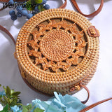 Weiyinxing Round Mulit Style Straw Bag Handbags Women Summer Rattan Bag Handmade Woven Beach Circle Bohemia Handbag New Fashion