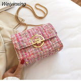 Weiyinxing color Flap Armpit bag 2023 Winter New High-quality Woolen Women's Designer Handbag Chain Shoulder Messenger Bag Purses