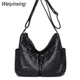 Weiyinxing Solid Color Soft Leather Shoulder Bags for Women Designer Large Capacity Handbags Women Bags Fashion Female Crossbody Sac