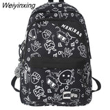 Weiyinxing New Fashion Girl Graffiti Design Bookbag for Teens Backpack Colleg Cute Schoolbag Laptop Rucksack Women Mochila Travel Bag