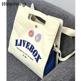 Weiyinxing Style Crossbody Bag Female Leisure Commuter Shoulder Bag Student Handheld Canvas Bag For Class