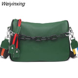 Weiyinxing Women's Bag Genuine Leather Women Handbags Soft Cowhide Women Shoulder Bags Fashion Chain Tote bag Designer Female Messenger Bag