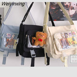 Weiyinxing Nylon Crossbody Bags for Women Solid Color Tote Shoulder Bag Large Capacity Youth Fashion Handbag Messenger Schoolbag
