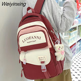 Weiyinxing Women Cute Purple Waterproof School Bag Lady Nylon College Backpack Female Travel Bag Girl Book Harajuku Laptop Backpack Fashion