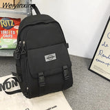 Weiyinxing Large Capacity Student Backpack High Quality Boy Girl Casual Schoolbag Nylon Waterproof Book Pack Travel Bag Solid Color