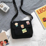 Weiyinxing Men Messenger Bag Fashion Women Handbag Shoulder Bag Large Capacity Canvas Bag Cartoon Student School Bags Tote Tool Pouck