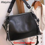 Weiyinxing Genuine Leather Messenger Bags For Women High Capacity Handbags Travel Luxury Cowhide Crossbody Bag Female Shoulder Bag