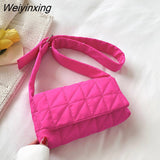 Weiyinxing Autumn Winter Women Shoulder Bag Fashion Plaid Ladies Handbags Designer Adjusted Strap Crossbody Bags