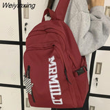 Weiyinxing High Quality Large Capacity Student Backpack Fashion Casual Solid Color Schoolgirl Schoolbag Waterproof Travel Bag New