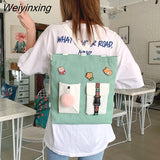 Weiyinxing for Women Canvas Shoulder Bag Reusable Shopping Bags Casual Tote Female Handbag Messenger Bag Harajuku Student Schoolbag