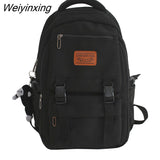 Weiyinxing Design Solid Color College Student Schoolbag Large Capacity Waterproof bag Women Lovely Backpack Teenage Girl Rucksack