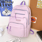 Weiyinxing Multiple Pockets Women Backpack Female Cool Waterproof Nylon Travel Bag Large Capacity Kawaii Schoolbag Girl Student Bookbag