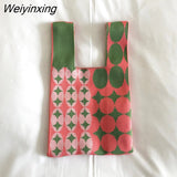 Weiyinxing Design Knitted Handbags Wrist Bags For Women Knitted Women's Handbag Ladies Carry Tote bag pouch sac a main femme